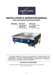 ROCKET COOKING RCTG-48 Installation & Operation Manual