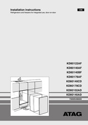 Atag KD80140BF Installation Instructions Manual