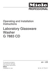 Miele professional G 7883 CD Operating And Installation Instructions
