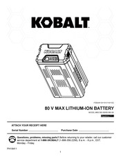 Kobalt KB 680-06 Quick Start Manual