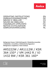 Amica KSR 364 150 Series Operating Instructions Manual