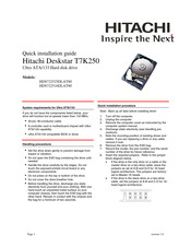 Hitachi T7K250 - Deskstar - Hard Drive Quick Installation Manual