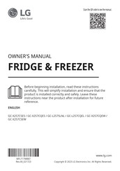 LG GC-X257CQES Owner's Manual