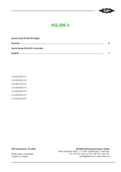 Bitzer ECOLITE KQ-206-3 Quick Manual