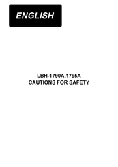 JUKI LBH-1790A Series Cautions For Safety