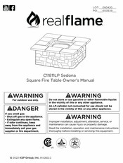 RealFlame Sedona C11811LP Owner's Manual