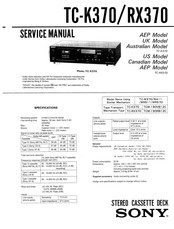 Sony TC-RX370 Service Manual
