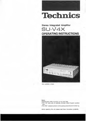 Technics SU-V4X Operating Instructions Manual