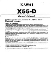 Kawai X55-D Owner's Manual