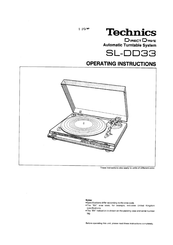 Technics SL-DD33 - SERVICE Operating Instructions Manual