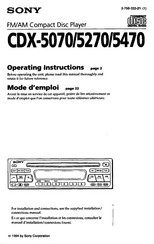 Sony CDX-5470 Operating Instructions Manual