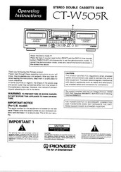 Pioneer CT-W505R Operating Instructions Manual