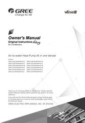 Gree Versati III GRS-CQ14PdG/NhH2-E Owner's Manual