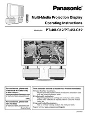 Panasonic PT45LC12 - MULTI-MEDIA DISPLAY Operating Instructions Manual