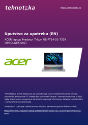 Acer PREDATOR TRITON 300 SE: PT14-51-753A User Manual