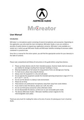 Austrian Audio MiCreator Satellite User Manual