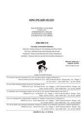 Ravaglioli KPH 370.32R VS1221 Translation Of The Original Instructions