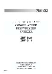 Zanussi ZBF 3124 Instruction Booklet