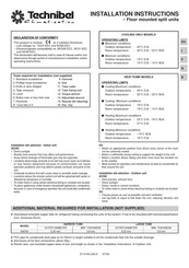 Technibel Climatisation KAF94 Installation Instructions Manual