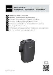 Harvia HVE454XEM Instructions For Installation And Use Manual