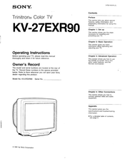 Sony Trinitron KV-27EXR90 Operating Instructions Manual