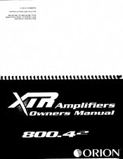 Orion XTREME 800.4 2 Owner's Manual