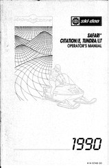 BOMBARDIER ski-doo SAFARI TUNDRA 1990 Operator's Manual