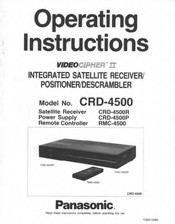 Panasonic VideoCipher II CRD-4500 Operating Instructions Manual
