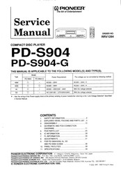 Pioneer PD-S904 Service Manual