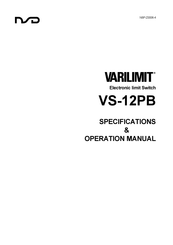 NSD VARILIMIT VS-12PB Technical Specifications & Operation Manual
