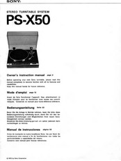 Sony PS-X50 Owner's Instruction Manual