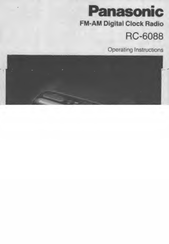 Panasonic RC-6088 Operating Instructions Manual