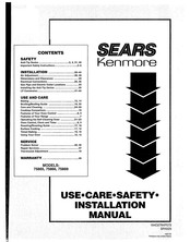 Sears Kenmore 75865 Installation Manual