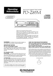 Pioneer PD-Z85M Operating Instructions Manual