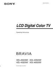 Sony BRAVIA KDL-4OS2000 Operating Instructions Manual