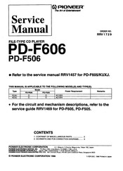 Pioneer PD-F606 Service Manual