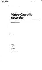 Sony Video8 EV-A60 Operating Instructions Manual