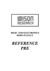 Unison Research REFERENCE PRE Owner's Manual