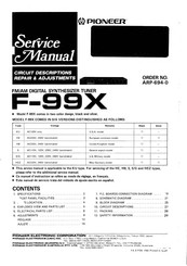 Pioneer F-99X Service Manual