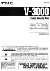 Teac V-3000 Owner's Manual