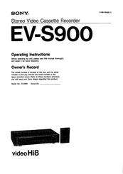 Sony EV-S900 Operating Instructions Manual