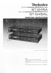 Technics Quartz ST-G45A Operating Instructions Manual