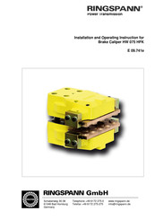 RINGSPANN HW 075 HFK Installation And Operating Instruction