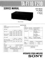 Sony TA-F110 Service Manual