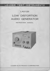 Leader Electronics Corp. LAG-125 Instruction Manual
