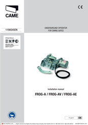 CAME FROGAE-P 8K01MI-0501 Installation Manual
