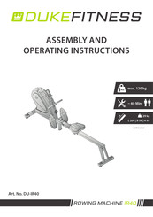 Duke Fitness DU-IR40 Assembly And Operating Instructions Manual