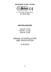 Astra H-45 ES Manual Of Installation And Exploitation