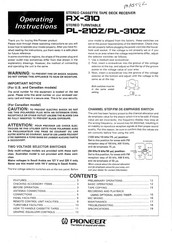 Pioneer PL-310Z Operating Instructions Manual