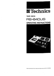 Technics RS-640US Operating Instructions Manual